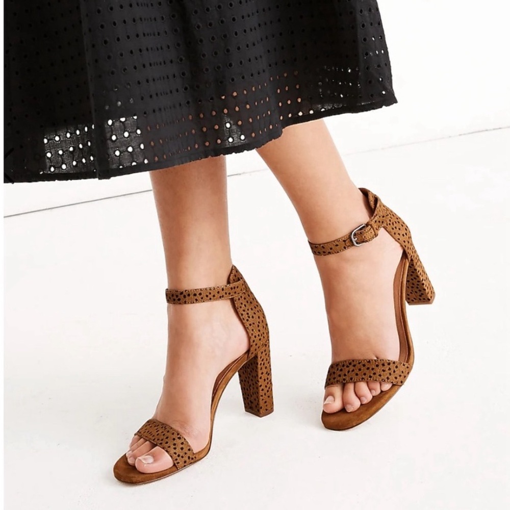 Madewell leopard pony hair heels